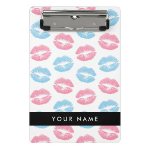 Rosa Lippen, blaue Lippen, Kuss, Ihr Name, persona Mini Klemmbrett