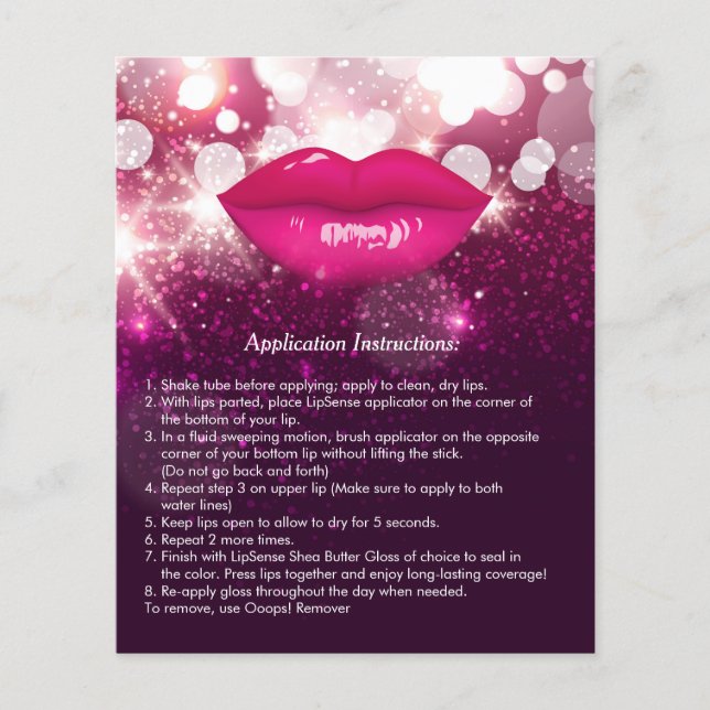 Rosa Lippen Glitzer Schönheitssalon Tipps Flyer (Vorne)