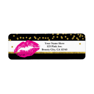 Rosa Lippen Gold Confetti & Streifen Glamour