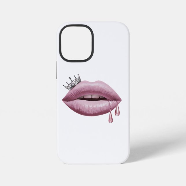 Rosa Lippen iPhone 12 Mini Hülle (Rückseite)