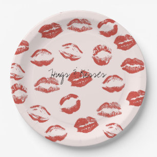 Rosa Lippen Kiss Pappteller