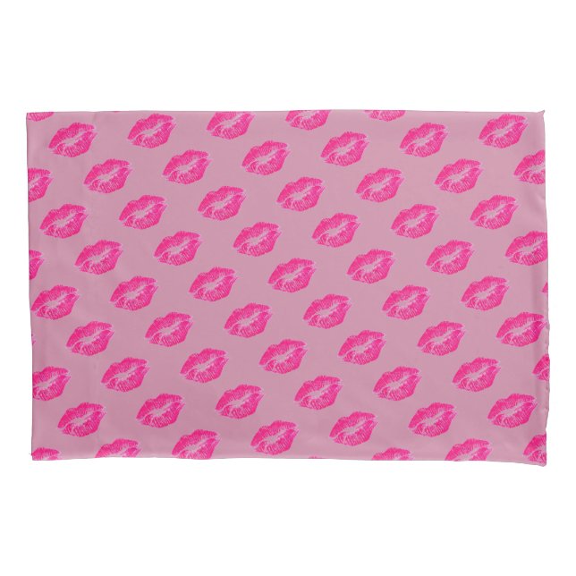 Rosa Lippen Kissenbezug (Vorderseite)