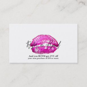Rosa Lippen Kuss Make-up Schönheit Glam Freund wer Empfehlungskarte