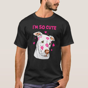 Rosa Lippen küssen süßen amerikanischen Pitbull T-Shirt