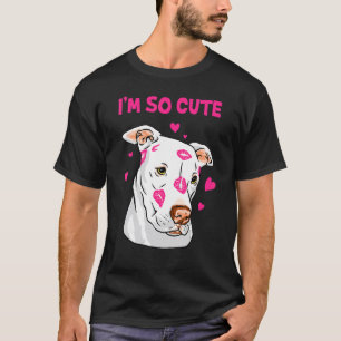 Rosa Lippen küssen süßen amerikanischen Pitbull T-Shirt
