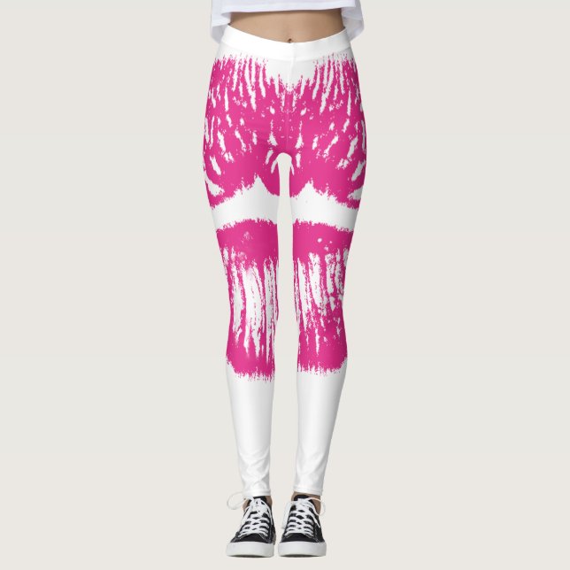 Rosa Lippen Leggings (Vorderseite)