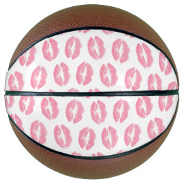 Rosa Lippen, Lippenmuster, rosa Lipstick, Kuss Basketball