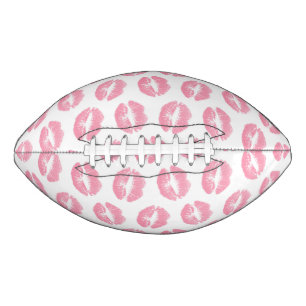 Rosa Lippen, Lippenmuster, rosa Lipstick, Kuss Football
