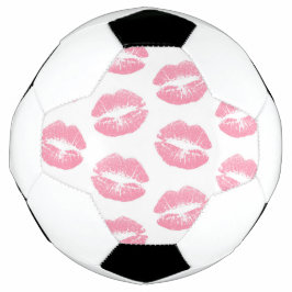 Rosa Lippen, Lippenmuster, rosa Lipstick, Kuss Fußball