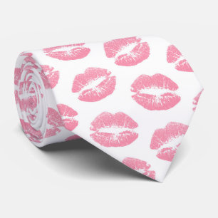 Rosa Lippen, Lippenmuster, rosa Lipstick, Kuss Krawatte