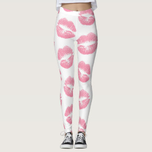 Rosa Lippen, Lippenmuster, rosa Lipstick, Kuss Leggings