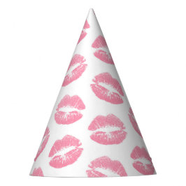 Rosa Lippen, Lippenmuster, rosa Lipstick, Kuss Partyhütchen