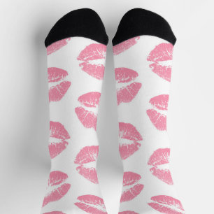 Rosa Lippen, Lippenmuster, rosa Lipstick, Kuss Socken