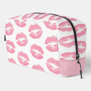 Rosa Lippen, Lippenmuster, rosa Lipstick, Kuss Waschbeutel