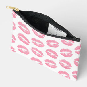 Rosa Lippen, Lippenmuster, rosa Lipstick, Kuss Zubehörtasche