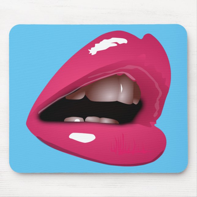 Rosa Lippen Mousepad (Vorne)