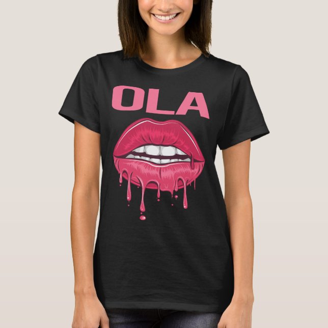 Rosa Lippen - Name Ola T-Shirt (Vorderseite)