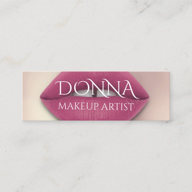 Rosa Lippen QR-Logo Makeup Lipstick-Glanz Mini Visitenkarte (Vorderseite)
