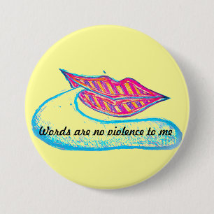 Rosa Lippen und ein Wort Baloon oder Zunge Button