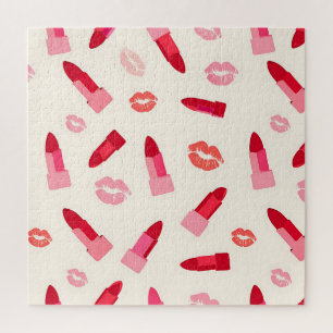 Rosa Lippenstift-Kuss-Muster