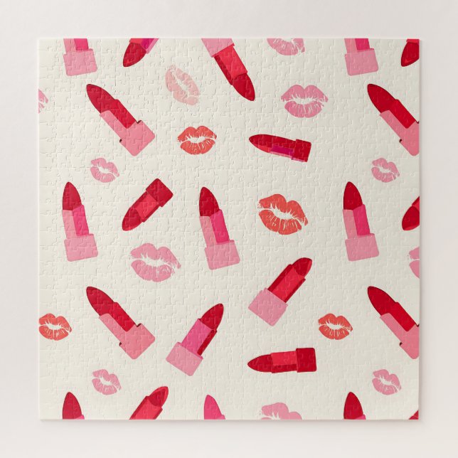 Rosa Lippenstift-Kuss-Muster (Vertikal)
