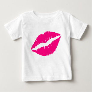 Rosa Lippenstift Kuss Pop Art Baby T-shirt