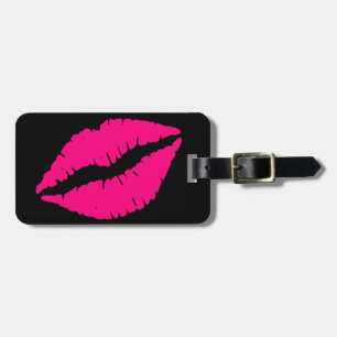 Rosa Lippenstift Kuss Pop Art Gepäckanhänger