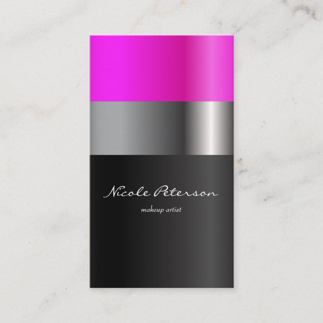 Rosa Lippenstiftmake-up Visitenkarte (Vorderseite)