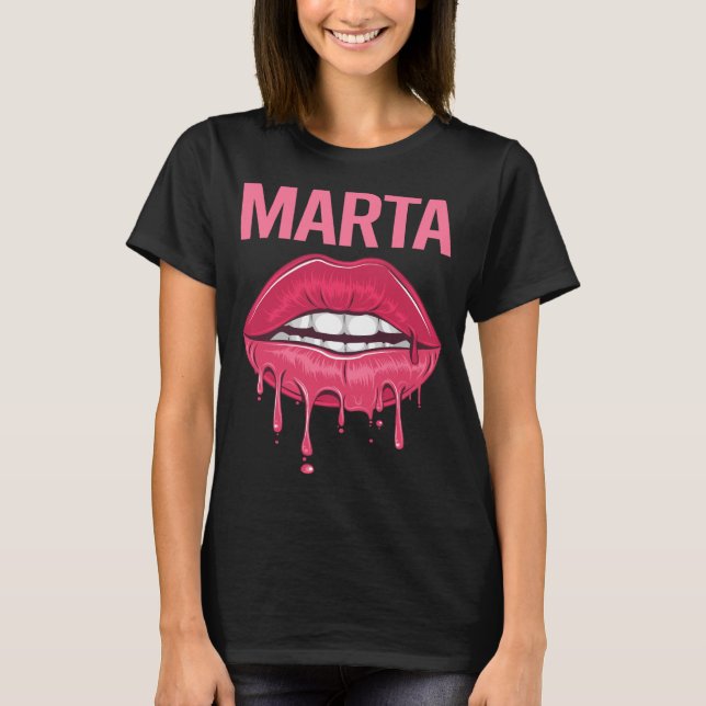 Rosa Lips - Marta Name T-Shirt (Vorderseite)