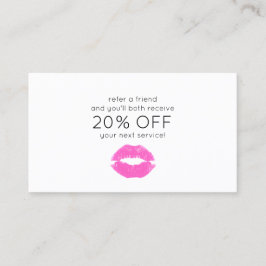 Rosa Lipstick Kiss Beauty Kundenreferenz Empfehlungskarte
