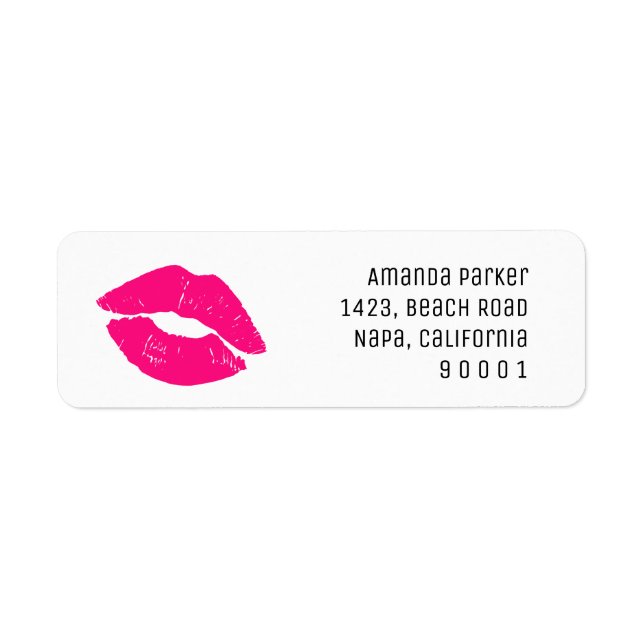 Rosa Lipstick Kiss Rücksendeadresse (Vorne)
