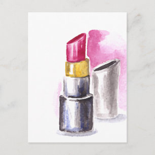 Rosa Lipstick Postkarte