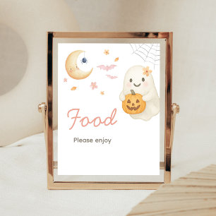 Rosa Little Boo Baby Shower Essen Schild
