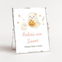 Rosa Little Boo Halloween Babys sind süße Anzeige