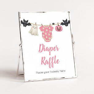 Rosa Little Boo Wäscheleine Windel Raffle Schild