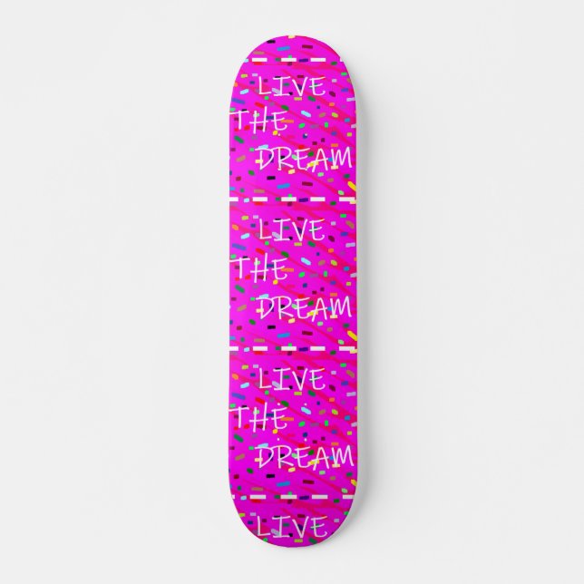 Rosa live im Traumtexdesign Skateboard (Vorne)