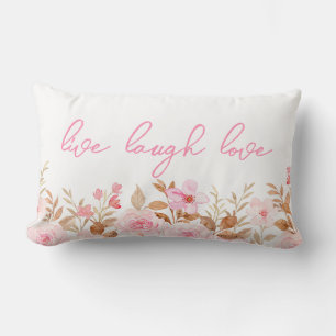 Rosa Live-Laugh-Liebe Lendenkissen