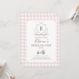 Rosa Loch in One Gingham Einladung zum Geburtstag