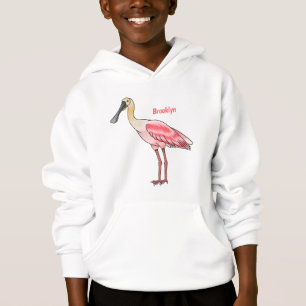 Rosa Löffler Cartoon-Illustration Hoodie