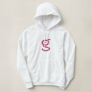 Rosa Logo Damenweißes Hoodie-w Bestickter Hoodie