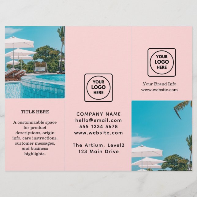 Rosa-Logo | Elegantes, benutzerdefiniertes Brandin (Vorderseite)