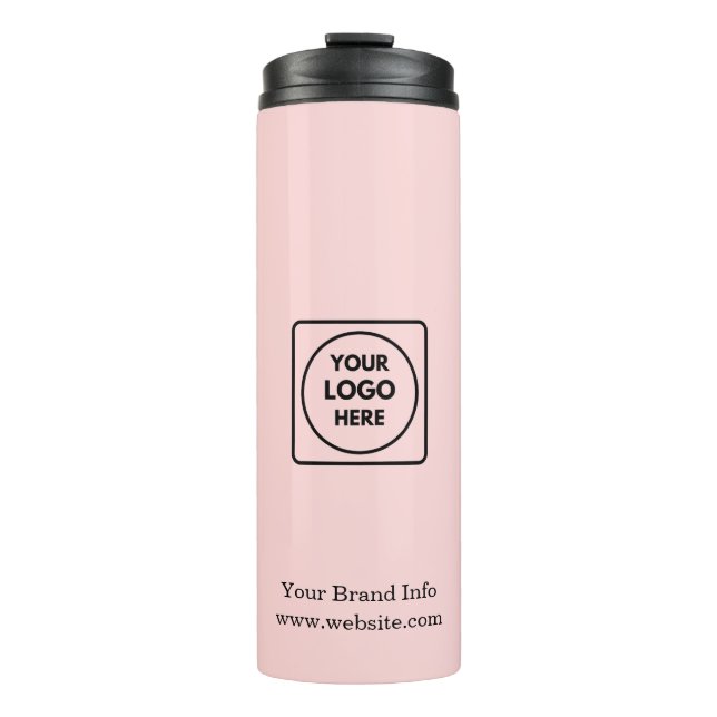 Rosa-Logo | Minimal moderner Betrieb Thermosbecher (Vorderseite)