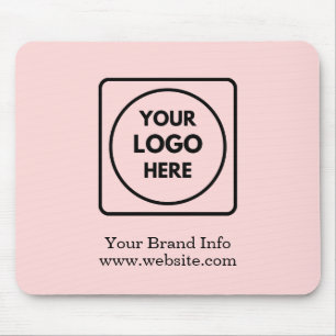 Rosa Logo   Modernes minimalistisches Corporate De Mousepad