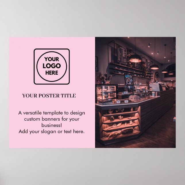 Rosa-Logo | Modernes WerbeBranding Poster (Vorne)