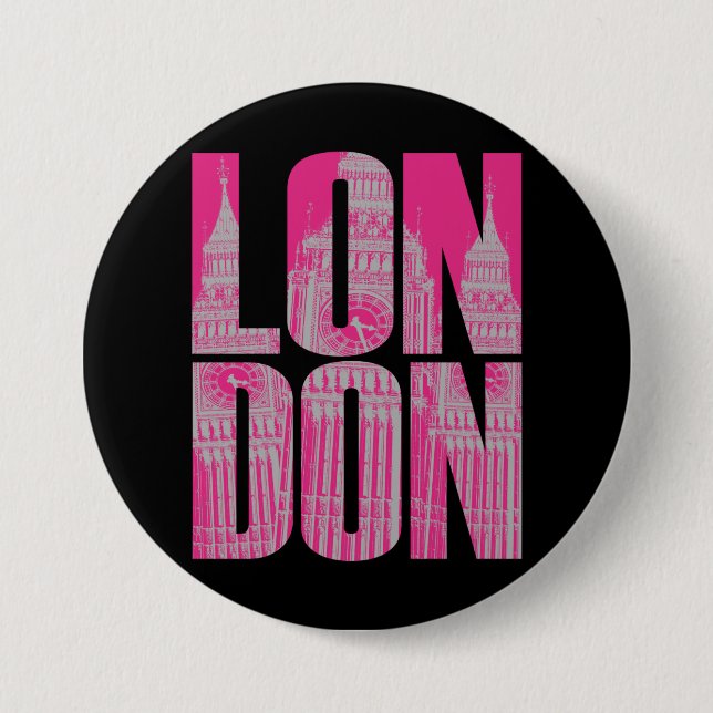 Rosa London Button (Vorderseite)