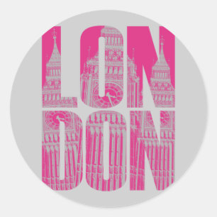 Rosa London Runder Aufkleber