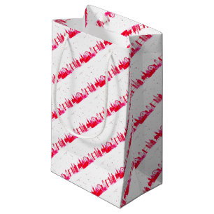 Rosa London Wasserfarbe Skyline England stilvoll  Kleine Geschenktüte