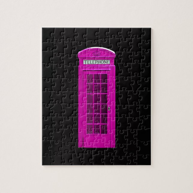 Rosa Londoner Telefonzelle (Vertikal)
