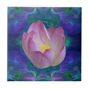 Rosa Lotos-Blume Fliese