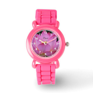 Rosa Lotos-Blume Friedensentwurf Armbanduhr